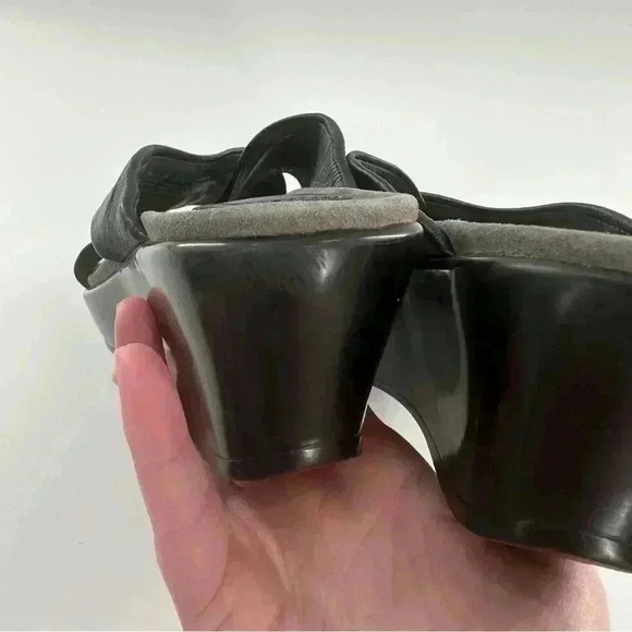 Dansko Avalon size 38 7.5-8 black leather wedge platforms comfort orthopedic - Picture 11 of 16